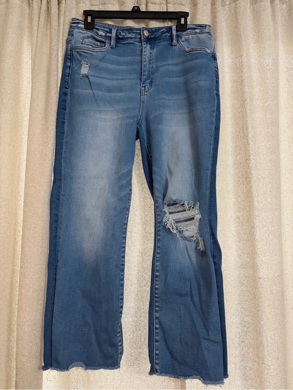 Women’s vervet Wide-Leg Distressed Jeans in Light Blue